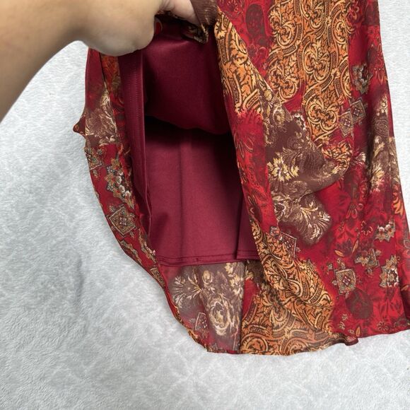 Vtg 90s 2-Piece Maxi Dress Set Sz 14 Sheer Ruffle Top Fairygrunge Boho Y2K Artsy - Picture 6 of 15